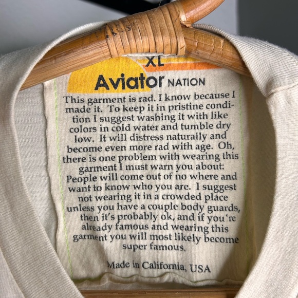 NWOT Aviator Nation Boyfriend Tee - Vintage White - Picture 5 of 10